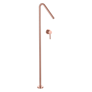 Modern 304 Stainless Steel Copper Rose Gold Bathroom Floor Type Single Handle Basin Faucet