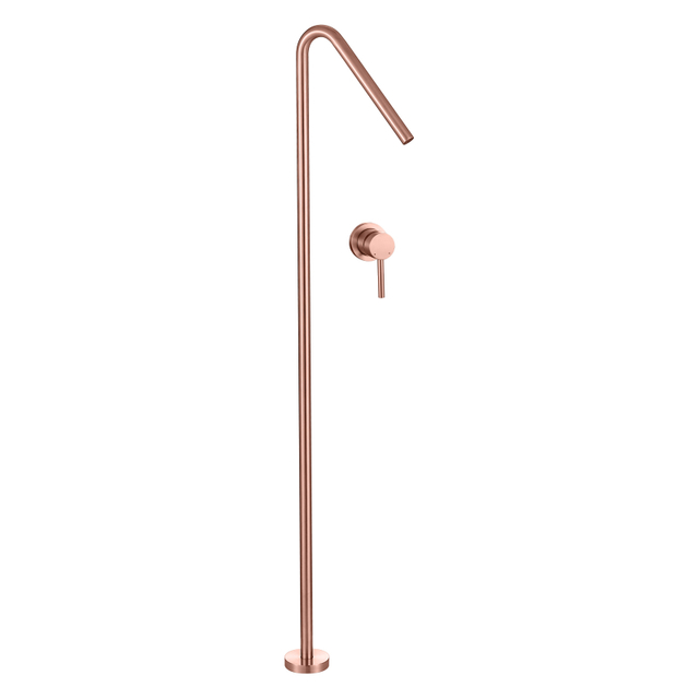 Modern 304 Stainless Steel Copper Rose Gold Bathroom Floor Type Single Handle Basin Faucet