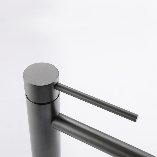 CUPC Certified High Quality 304 Stainless Steel Gun Grey Bathroom Basin Tall Waist Faucets