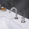 304 Stainless Steel Gun Black Two Hole Separate Handle Bathroom Sink Faucet