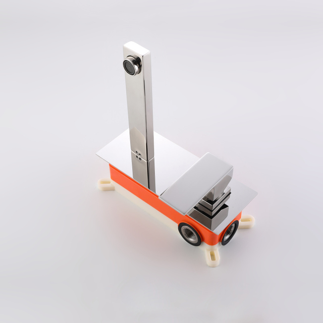 Modern Square 304 Stainless Steel Chrome Wall Mount Bathroom Vessel Sink Faucets