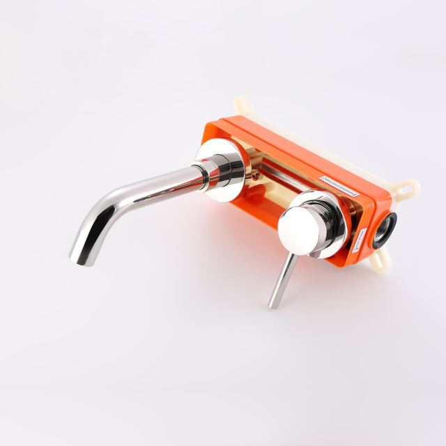 Luxury 304 Stainless Steel Chrome Wall Mount Bathroom Sink Faucet