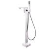 CUPC High Quality Square 304 Stainless Steel Chrome Multi-functional Bathroom Floor Shower Free Standing Bathtub Faucets 