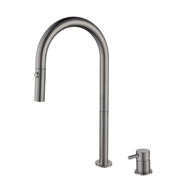304 Stainless Steel Gun Grey Separate Handle Ycfacuet Pull Down Kitchen Sink Faucets