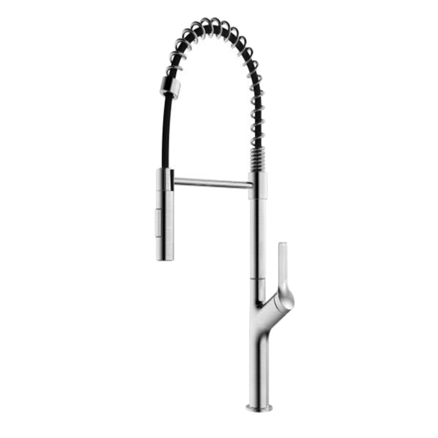 Modern 304 stainless steel Brushed Nickel spring pull down kitchen faucet