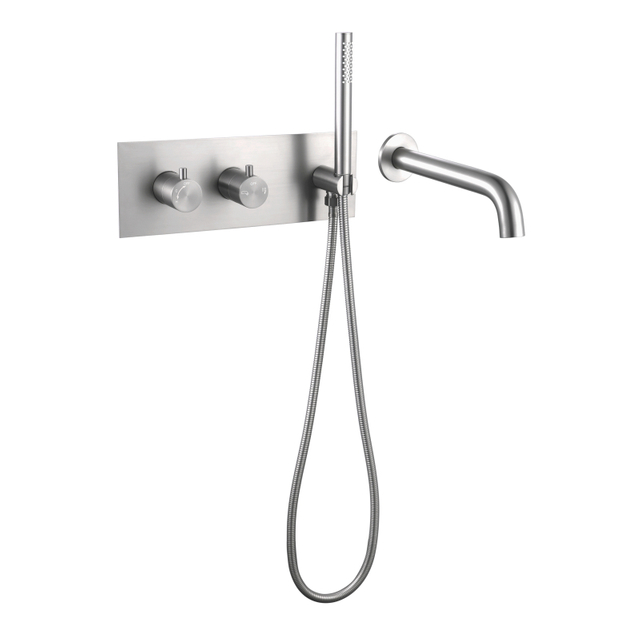 Modern 304 Stainless Steel Wall Mounted Bathroom Concealed Tub Shower Faucet Set