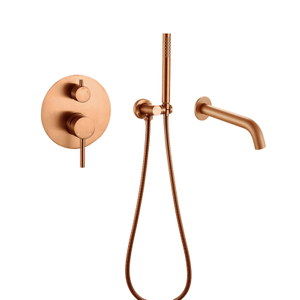 304 Stainless Steel Rose Gold Wall Mounted Bathroom Concealed Bath And Shower Faucet Sets
