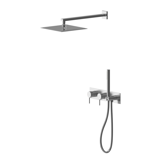 304 Stainless Steel Brushed Nickel Bathroom in Wall Concealed Shower Faucet Set