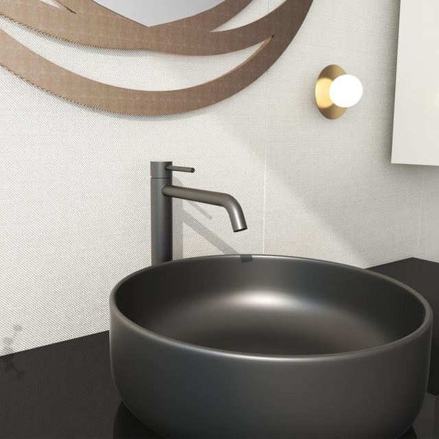 316 Stainless Steel matte black Bathroom Single Hand Basin Faucet