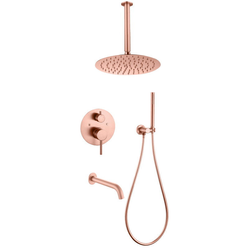 304 stainless steel Sour copper rose gold Concealed Shower Set