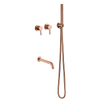 Rose Gold Wall Mounted 304 Stainless Steel Bathroom Shower And Tub Faucet Sets
