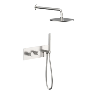 NEW 304 Stainless Steel Brushed Nickel Wall Mounted Bathroom Concealed Shower Mixer Set