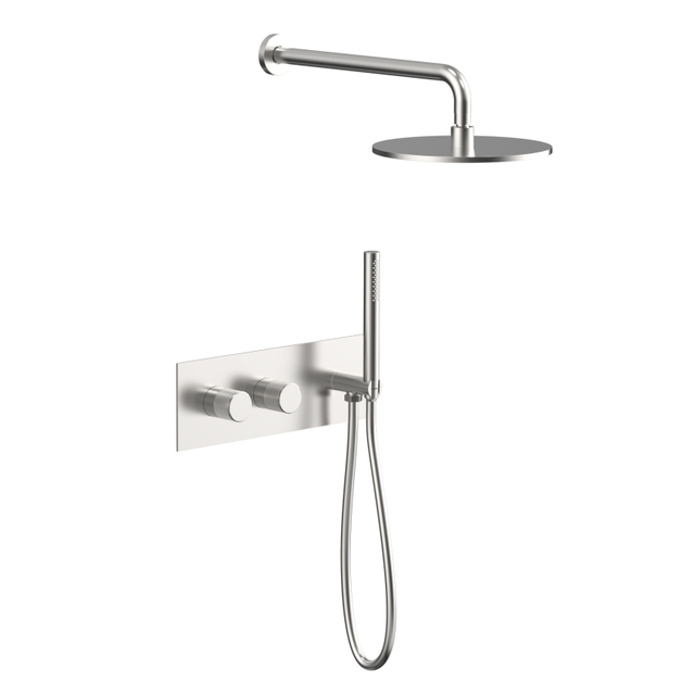 NEW 304 Stainless Steel Brushed Nickel Wall Mounted Bathroom Concealed Shower Mixer Set