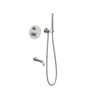 NEW 304 Stainless Steel Brushed Nickel Wall Mounted Bathroom Concealed Bath And Shower Faucet Sets