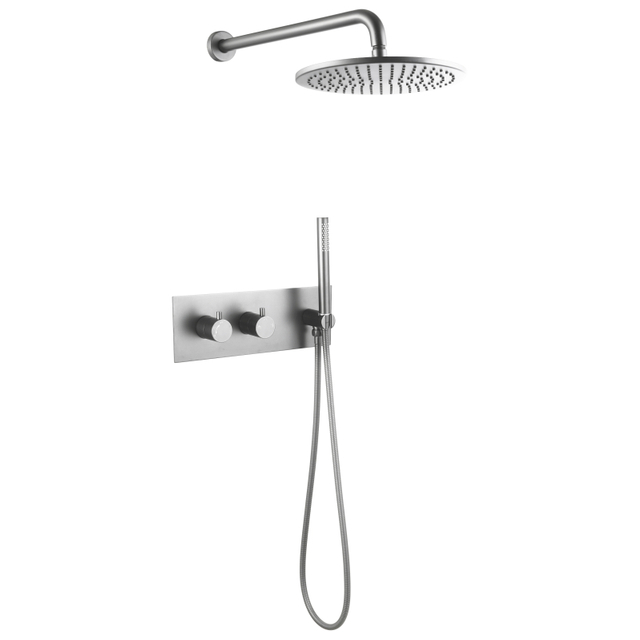 304 Stainless Steel Ycfaucet Brushed Nickel Wall Mounted Bathroom Watermark shower Set 
