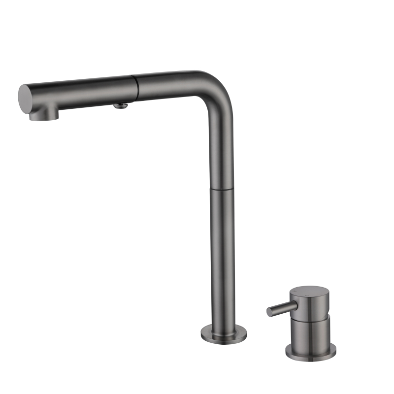 304 stainless steel Pull out kitchen mixer faucet