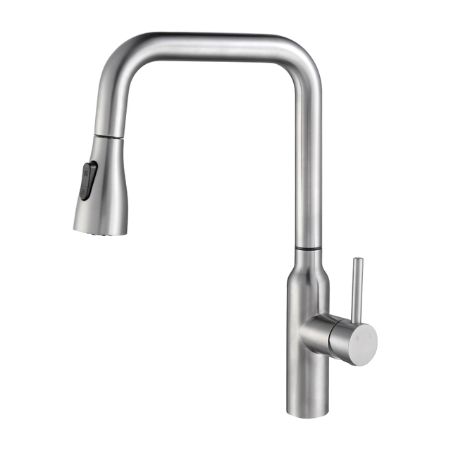 modern 304 Stainless Steel Brushed Nickel Touch Sensor Pull down Kitchen Sink Faucet