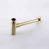 Brushed Gold Wall Hidden Waste Pipe Drain Bathroom Decorative Basin Sink Stainless Steel Bottle Trap Siphon 