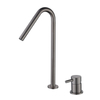 Modern 304 Stainless Steel Gun Grey Two Hole Separate Handle Bathroom Basin Faucet