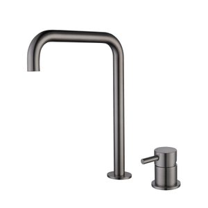 304 Stainless Steel Gun Grey Separate Handle Bathroom Sink Faucets
