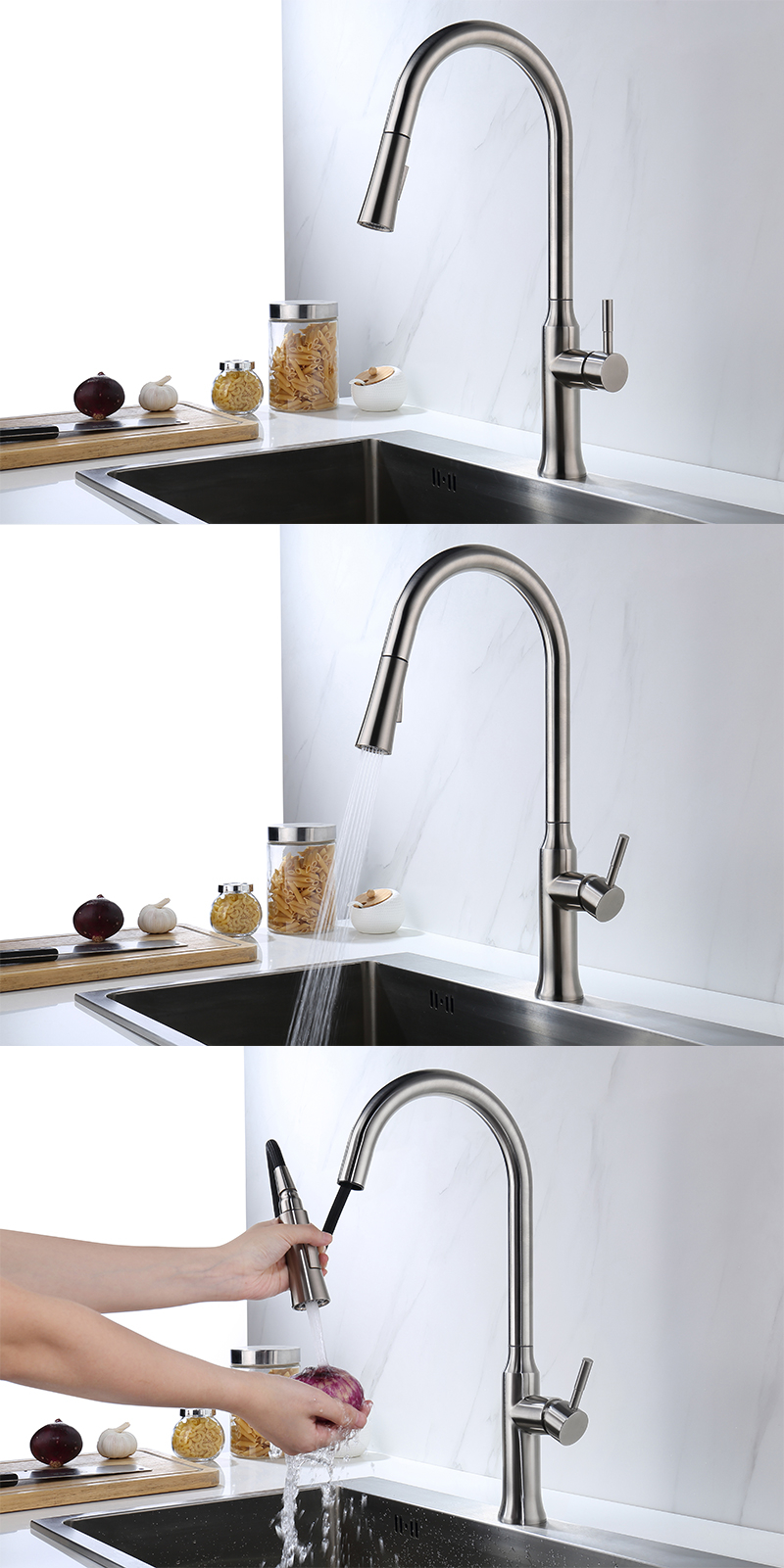 Pull out kitchen mixer faucet