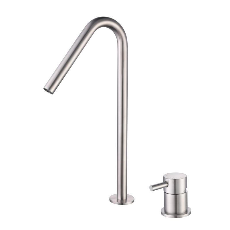 Stainless steel brushed sink faucet
