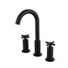 304 Stainless Steel Black Bathroom Basin Double Hole Double Handle Faucet