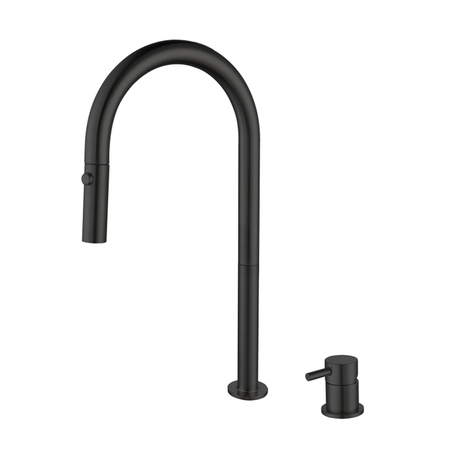 304 Stainless Steel Black Separate Handle Pull Down Kitchen Sink Faucets