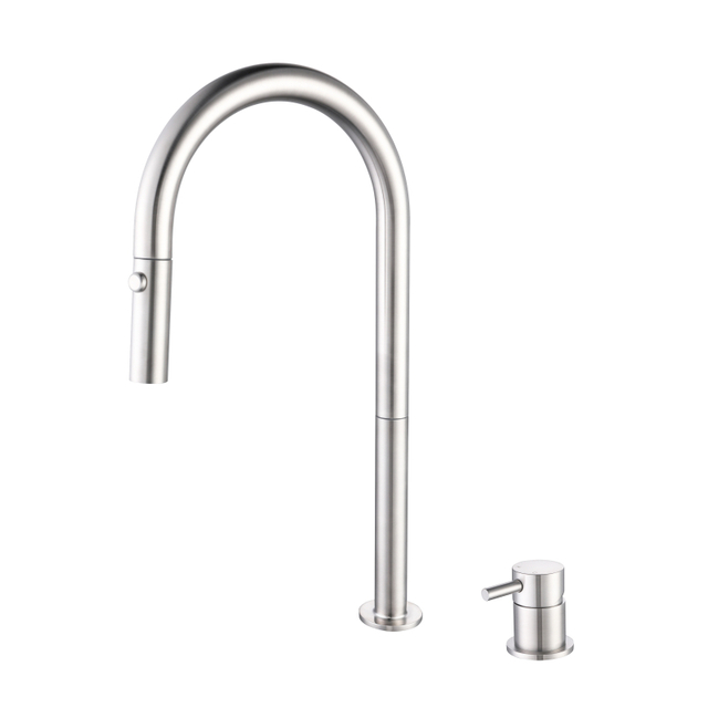 304 Stainless Steel Chrome Separate Handle Pull Down Kitchen Sink Faucets