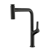 Modern Black Single Handle Single Hole Kitchen Faucet with Pull Down Sprayer