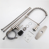 Modern Brushed Nickel Single Handle Single Hole spring pull down kitchen faucet