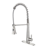 Modern Brushed Nickel Single Handle Single Hole spring pull down kitchen faucet