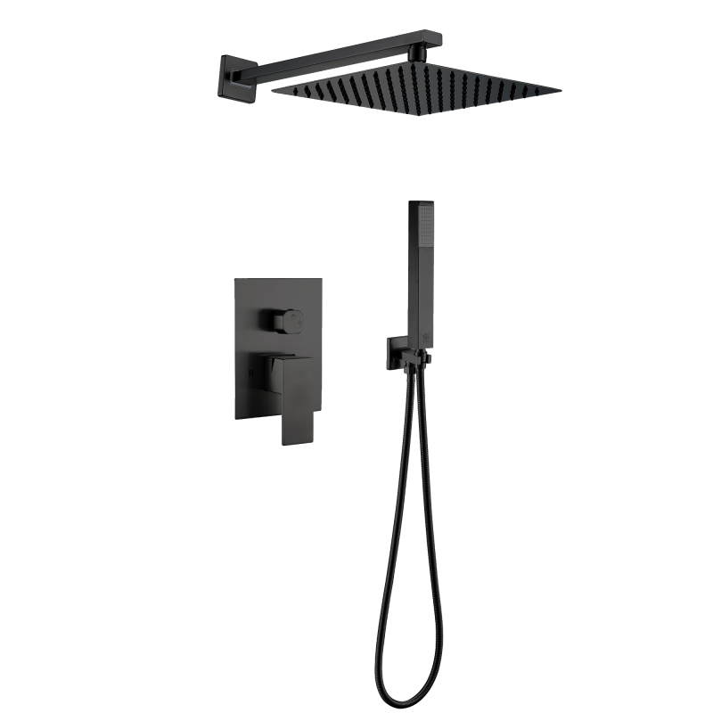 304 stainless steel gun black Concealed Shower Set
