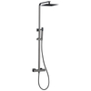 Modern 304 Stainless Steel Square Gun Grey Bathroom Thermostatic Shower Mixer Set