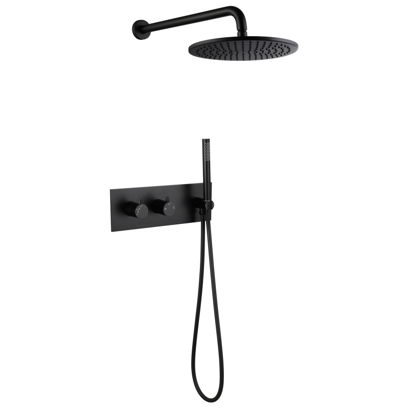 304 stainless steel matte black Concealed Shower Set