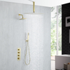 Modern Brushed Gold Bathroom 3-function Concealed Thermostatic Shower Mixer Set