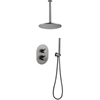Modern 304 Stainless Steel Bathroom gun grey Concealed Thermostatic head Shower Set