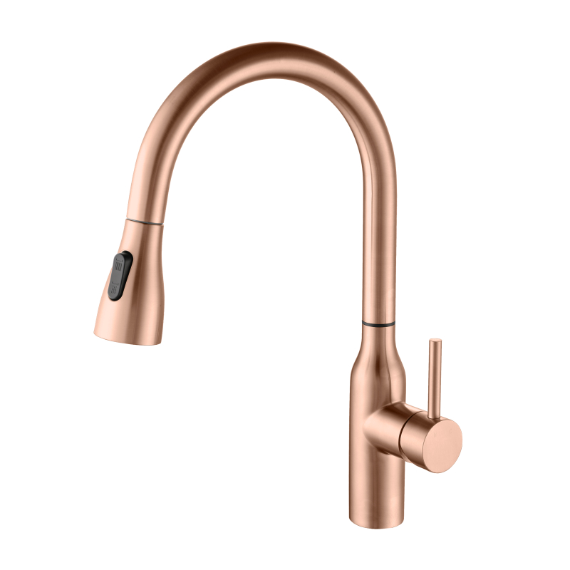 304 stainless steel rose gold Touch sensor Pull out kitchen mixer faucet