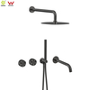 Concealed Shower System | Wall Mounted Rainfall & Handheld Shower Mixer Set with Progressive Control