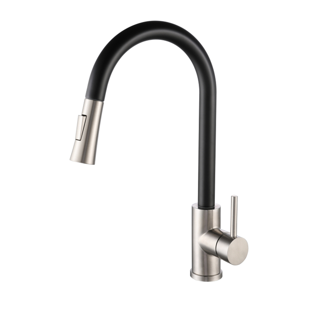 Modern 304 Stainless Steel Matte Black Touch Sensor Pull Out Kitchen Mixer Faucet