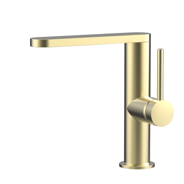 Modern 304 Stainless Steel Brushed Gold Bathroom 360 Degree Rotating Basin Faucets