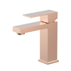 CUPC Certified High Quality 304 Stainless Steel Copper Rose Gold Square Single Handle Bathroom Basin Faucet