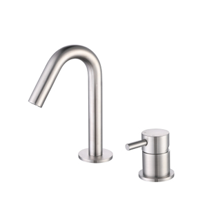 304 Stainless Steel Brushed Nickel Two Hole Separate Handle Bathroom Sink Faucet