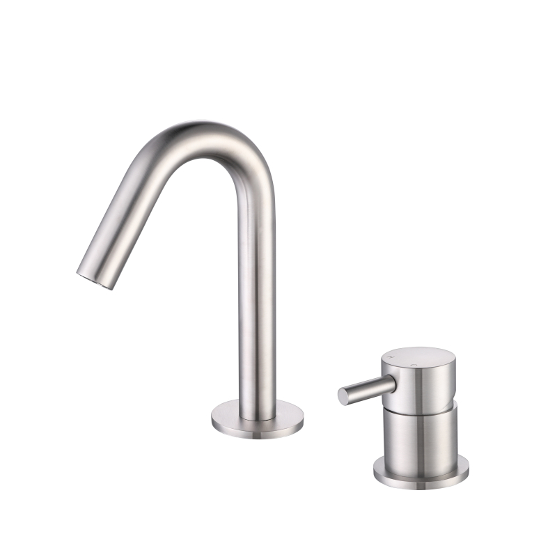 Stainless steel brushed sink faucet
