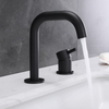 304 Stainless Steel Matte Black Separate Handle Bathroom Basin Faucets