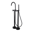 CUPC High Quality 304 Stainless Steel Matte Black Multi-functional Bathroom Floor Shower Free Standing Bathtub Faucets 
