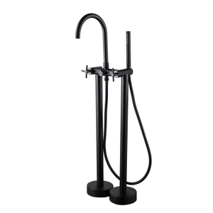 CUPC High Quality 304 Stainless Steel Matte Black Multi-functional Bathroom Floor Shower Free Standing Bathtub Faucets 