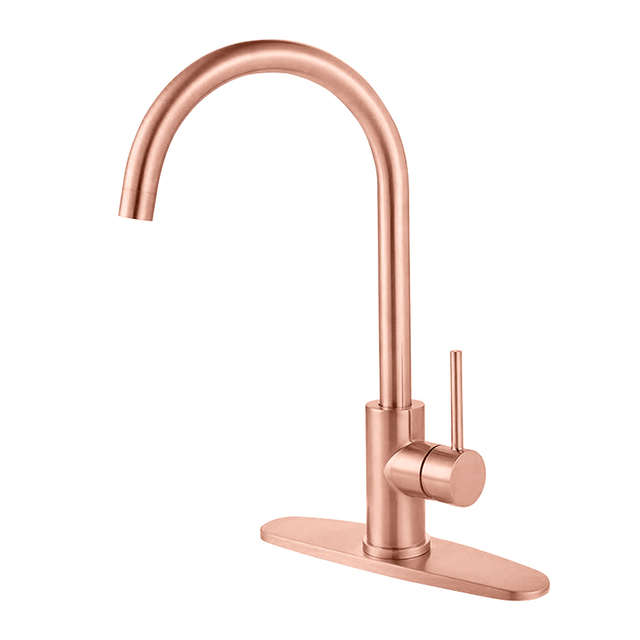 Traditional 304 Stainless Steel Copper Rose Gold Single Handle Kitchen Faucet