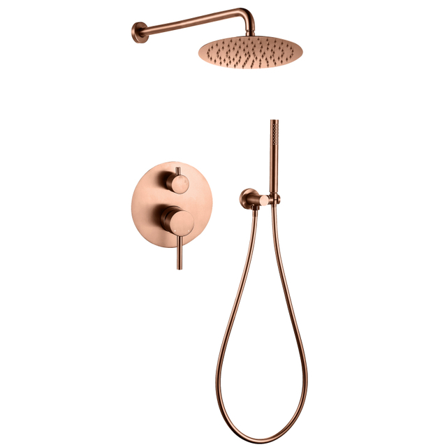 CUPC High Quality 304 Stainless Steel Rose gold Wall Mounted Bathroom Concealed Mixer Shower Set