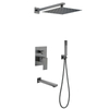  304 Stainless Steel gun grey in Wall Mounted Three Way Hidden Bathroom Concealed Shower Set 